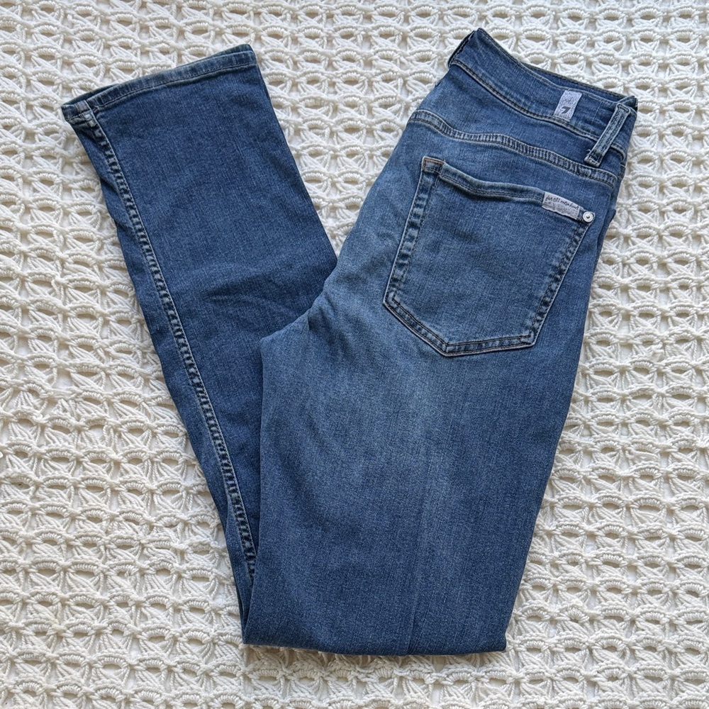 7 For All Mankind Slimmy Straight Medium Blue Jeans